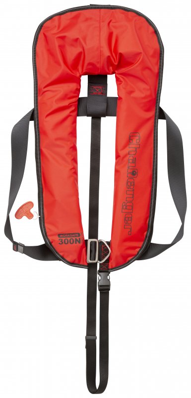 Marine Warehouse Challenger Worksafe 275N Red Automatic Lifejacket - one size to XXL - British Made!