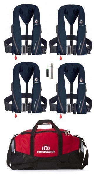 Set of Four Crewsaver Crewfit Sport Harness 165N with Service Kit and Bag