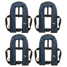 Set Of Four Bluewave Navy 150N Automatic Lifejackets Plus Storage Bag
