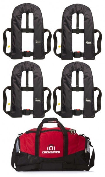 Bluewave Set Of Four Bluewave Black 150N 'Pull Cord' Lifejackets Plus Storage Bag