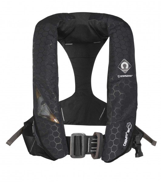 Crewsaver Crewfit+ 180 Pro Harness Automatic Life Jacket with Sprayhood and Light Fitted - Black