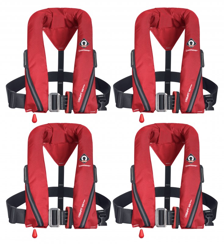 Crewsaver Set Of Four Red Crewsaver Crewfit Sport Harness 165N With Service Kit & Bag