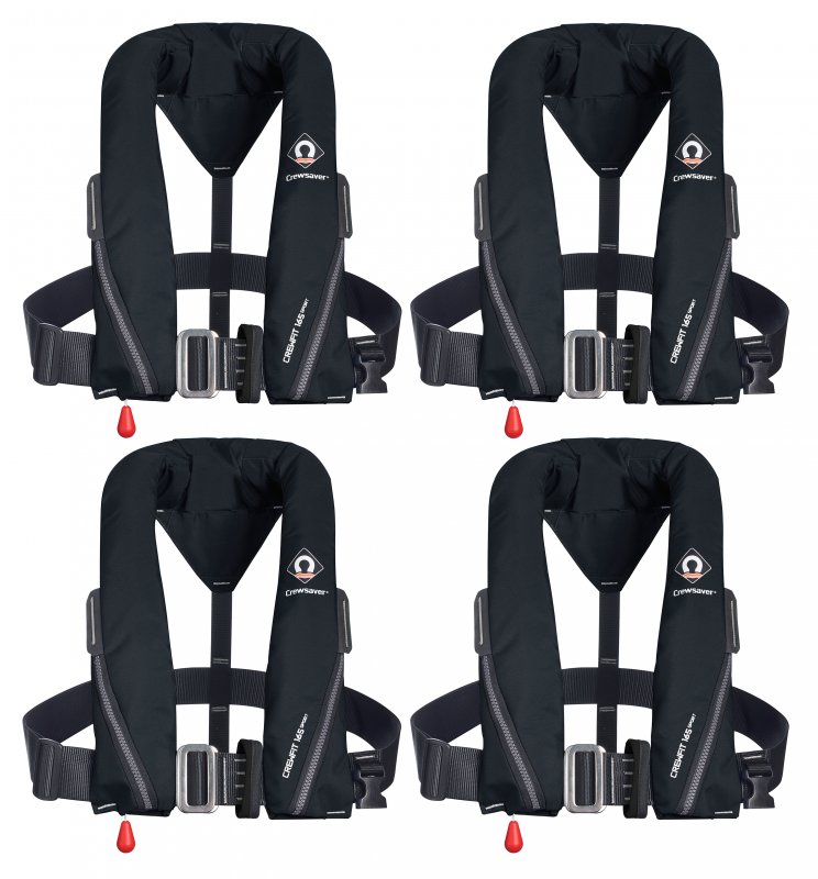 Crewsaver Set Of Four Black Crewsaver Crewfit Sport Harness 165N With Service Kit & Bag