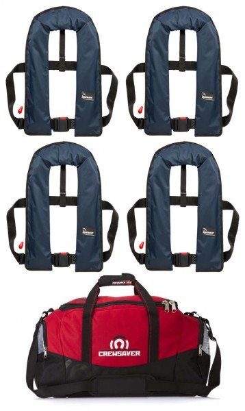Set of Four Bluewave Navy 150N Automatic Lifejackets plus storage bag - Save £40!