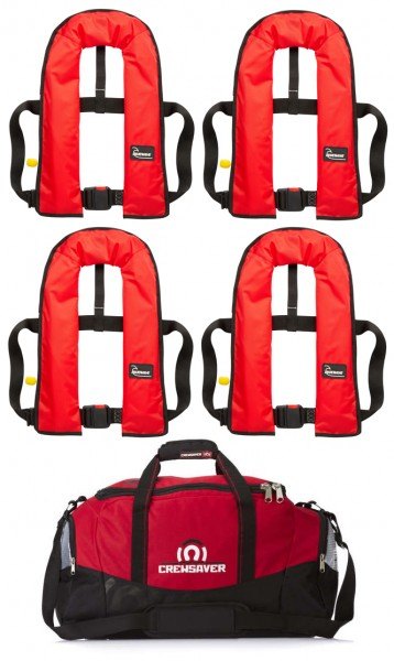 Bluewave Set Of Four Bluewave Red 150N 'Pull Cord To Inflate' Manual Lifejackets Plus Storage Bag
