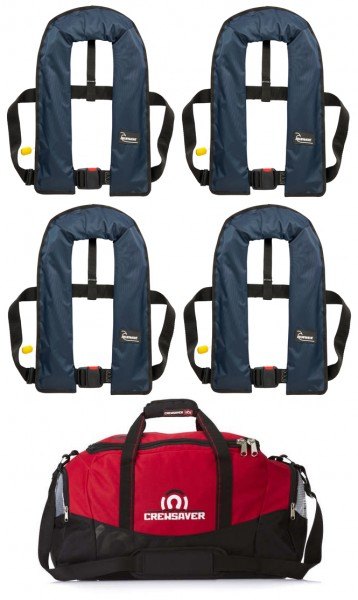 Bluewave Set Of Four Bluewave Navy 150N 'Pull Cord To Inflate' Manual Lifejackets Plus Storage Bag