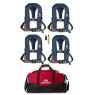 Set of Four Crewsaver Crewfit Sport Harness 165N Navy Grey with Service Kit and Bag